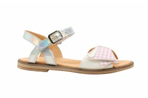 Rondinella sandaal, zilver/ vichy lila (maat 25-33)