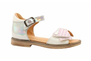 Rondinella sandaaltjes, shiny zilver/vichy (maat 20-26)