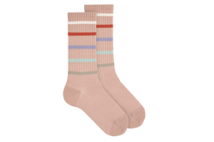 Condor kniekous sport, 638 roze streepjes (maat 19/22 - 36/39)