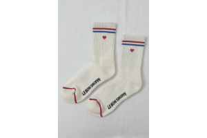 Le bon shoppe sokken, Embroidered boyfriend milk + heart (36 - 41)
