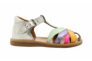 Pom d'Api sandaaltje, zilver multi  (maat 19-27)