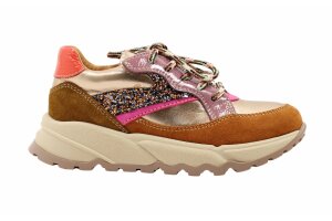 Romagnoli runners, metallic/cognac (maat 27-37)
