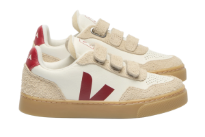 Veja sneakers V90, wit/bordeaux (maat 23-39)