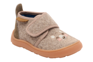 Bisgaard barefoot pantoffel, bruin wol (maat 19-30)