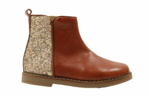 Pom d'Api kort laarsje, cognac/glitter  (maat 24-38)