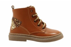 Stones and Bones veterlaarsje, cognac/glitter (maat 22-29)