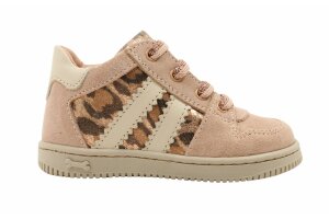 Stones and Bones baskettertje, oudroze leopard (maat 21-26)