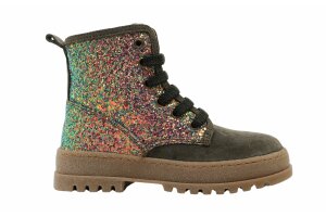 Stones and Bones bottine, kaki/glitter (maat 26-38)