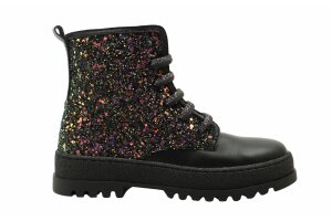 Stones and Bones bottine, zwart/glitter (maat 27-38)