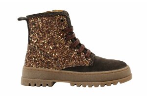 Stones and Bones bottine, chocolade/glitter (maat 26-38)