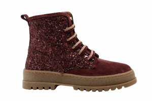 Stones and Bones bottine, bordeaux/glitter (maat 26-38)