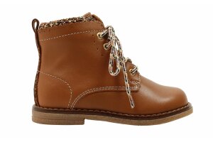 Romagnoli veterlaarsje, cognac/glitter (maat 22-29)