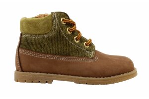 Ocra veterbottientje, bruin/kaki (maat 22-26)