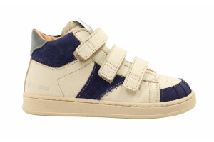 Ocra basketters, wit/cobaltblauw (maat 25-35)