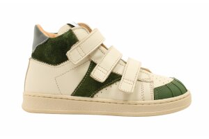 Ocra basketters, wit/groen (maat 25-35)