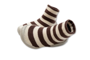 Collegien slofjes, streepjes chocolade (18/19 - 44/45)