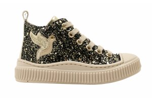 Bana & Co basketter, zwart glitter (maat 24-35)