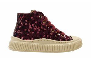 Beberlis basketters, bordeaux pailletten(maat 25-36)