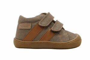 Naturino velcroschoentje, BAREFOOT grijs/cognac (maat 19-24)