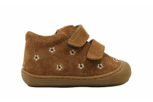 Naturino velcroschoentjes, cognac bloemetjes (maat 18-23)