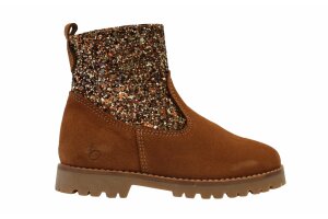 Beberlis laarsje, wolgevoerd cognac glitter (maat 26-37)