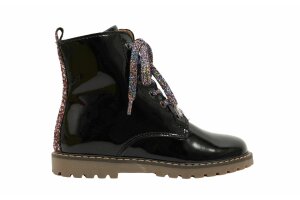Romagnoli veterlaars, lak zwart(maat 27-35)