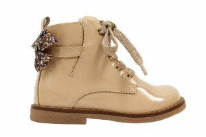 Romagnoli veterlaarsje, lak beige (maat 22-29)
