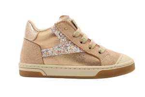 Beberlis basketters, oudroze glitter (maat 24-34)