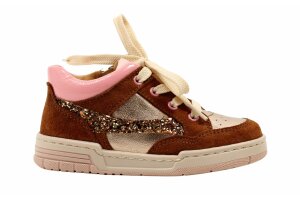 Romagnoli sneaker, goud/ cognac (maat 23-29)
