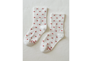 Le bon shoppe sokken, heart white red(36 - 41)