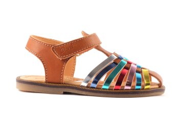 Ocra gesloten sandaal - cognac multicolor (maat 24-38)