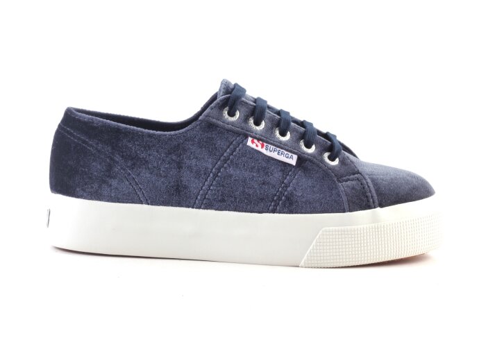 Superga sneakers velours - grijsblauw dikkere zool (maat 