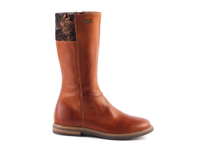 Stones and Bones hoge laars  cognac (maat 29-38)
