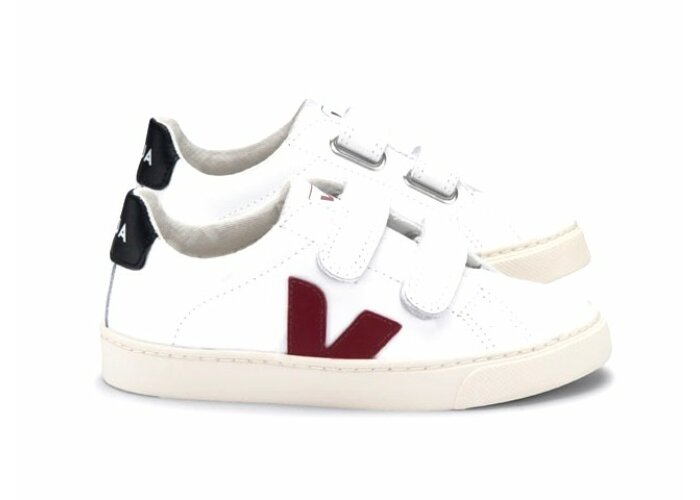 Véja sneakers velcro - wit bordeaux (maat 23-35)