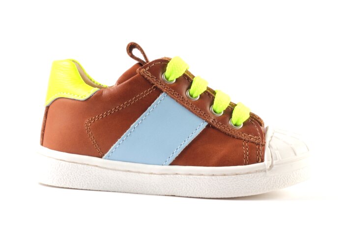 JFF sneakers - cognac fluo (maat 21-30) | Hippeschoentjes