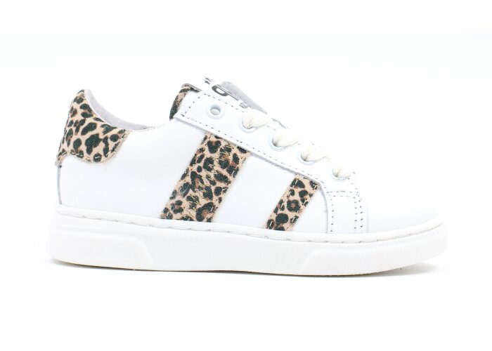 Pinocchio sneaker - wit leopard (maat 22-28)